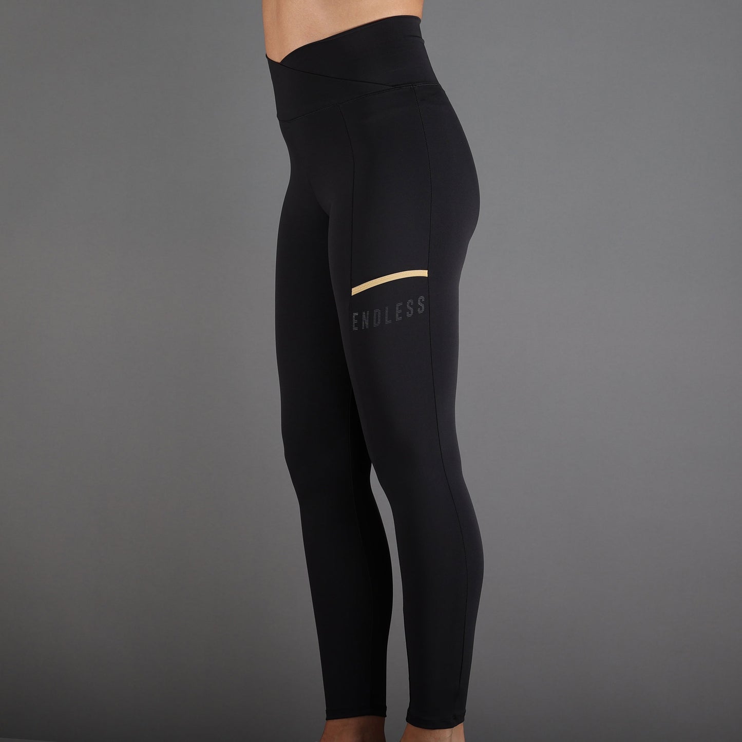 LEGGINGS CROSS POCKET - BLACK GOLD