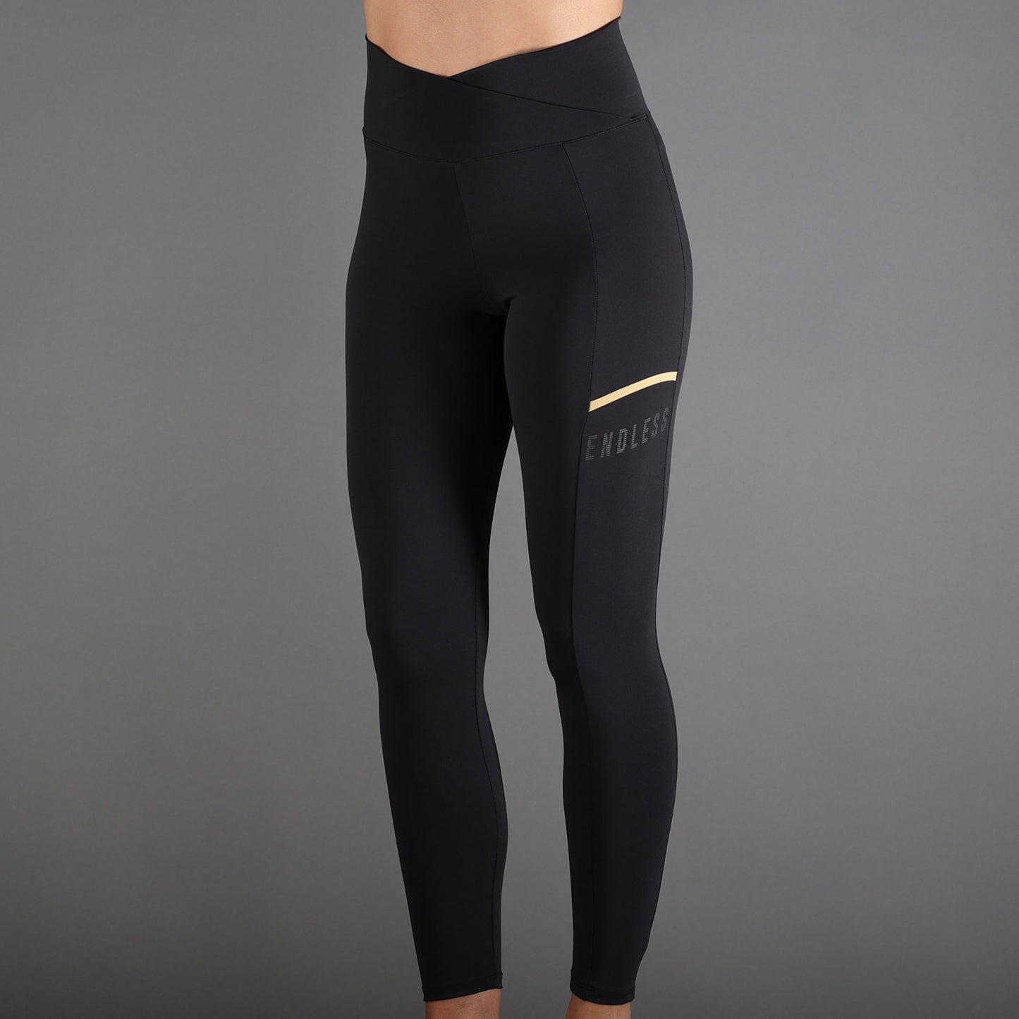 LEGGINGS CROSS POCKET - BLACK GOLD