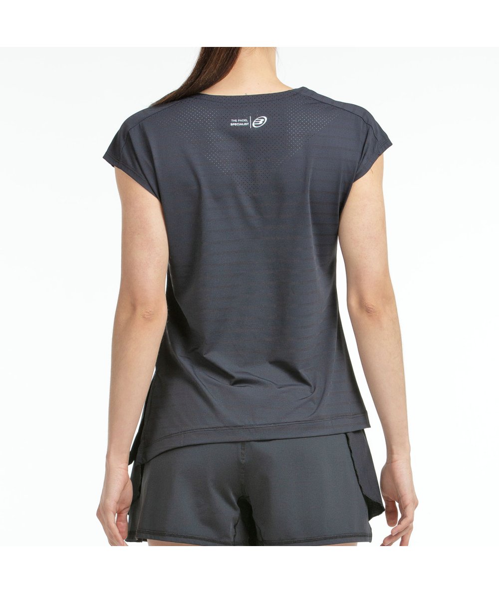BULLPADEL T-SHIRT ADOROS NOIR TISSU BICOLORE