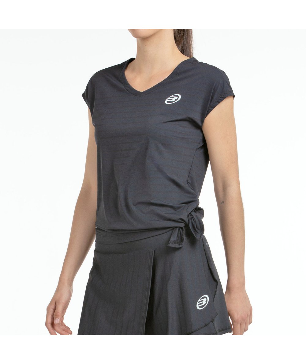 BULLPADEL T-SHIRT ADOROS NOIR TISSU BICOLORE
