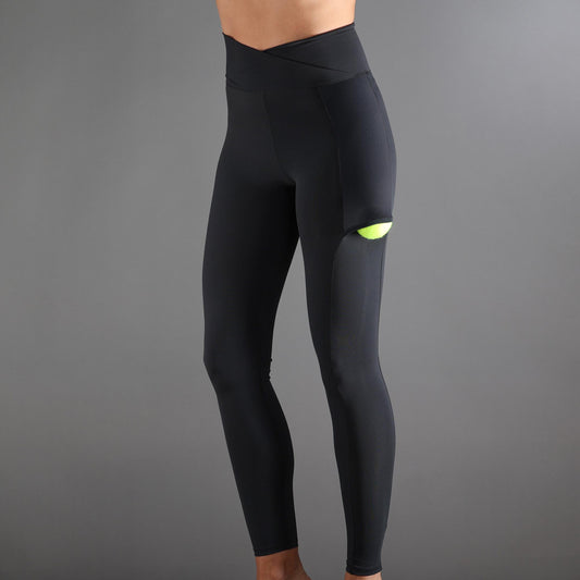 ENDLESS LEGGINGS CROSS POCKET - BLACK ENDLESS