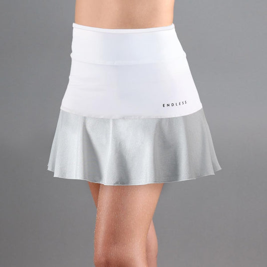 ENDLESS JUPE EN DENTELLE ARGENTÉE