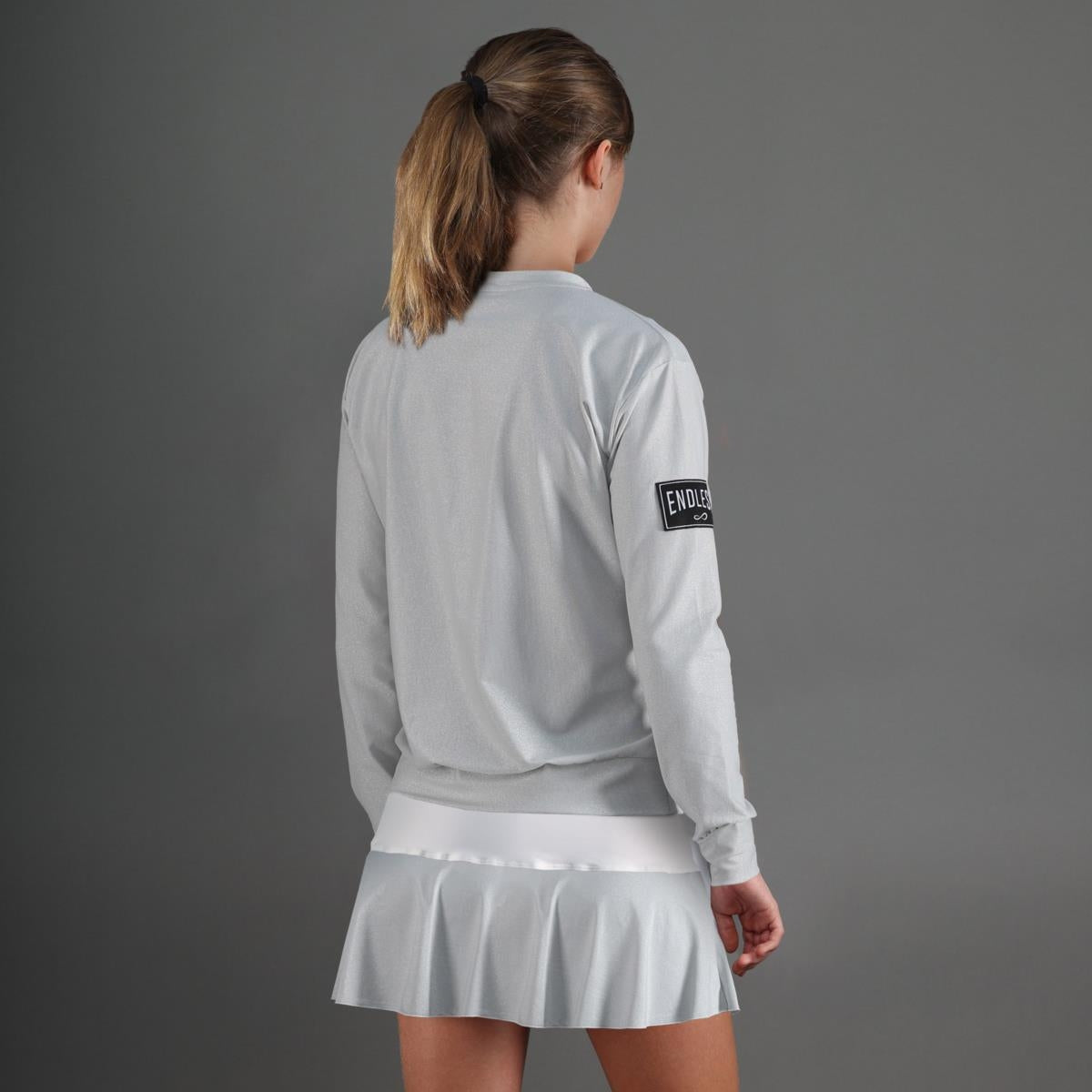 ENDLESS JUPE EN DENTELLE ARGENTÉE