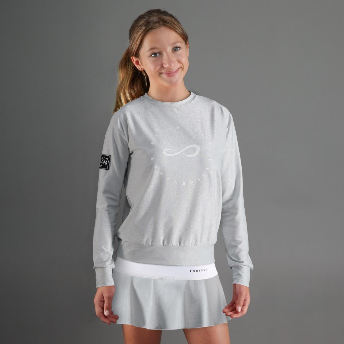 ENDLESS JUPE EN DENTELLE ARGENTÉE