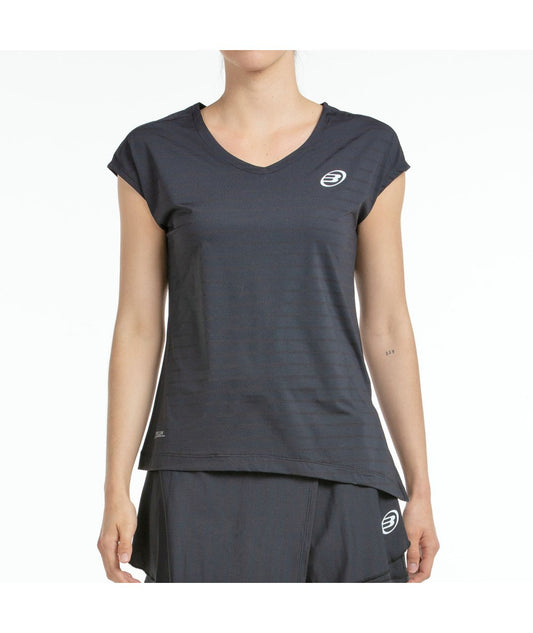 BULLPADEL T-SHIRT ADOROS NOIR TISSU BICOLORE
